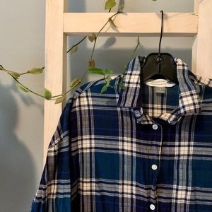Plaid button down shirt